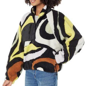 Free People FP Movement Rocky Ridge Fleece Pullover Jacket Snap Placket L New